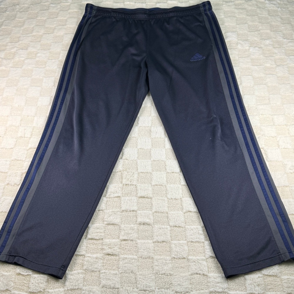 Adidas‎ Mens Dark Gray Track Pants Joggers Athletic Stripes Logo Size L